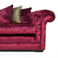 Parker and Farr Bogart Sofa In Cerise Sculptured Velvet
